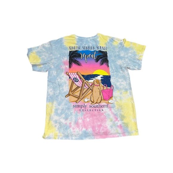 Simply Southern Sunrise, Sunburn, Sunset Repeat Tie-Dye Tee - Picture 1 of 5
